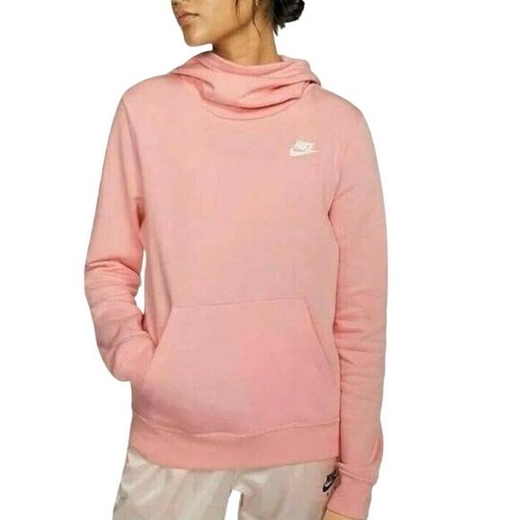 Nike Womens Sportswear Club Pullover Fleece Funnel Neck Hoodie XL Athleisure - Picture 1 of 9